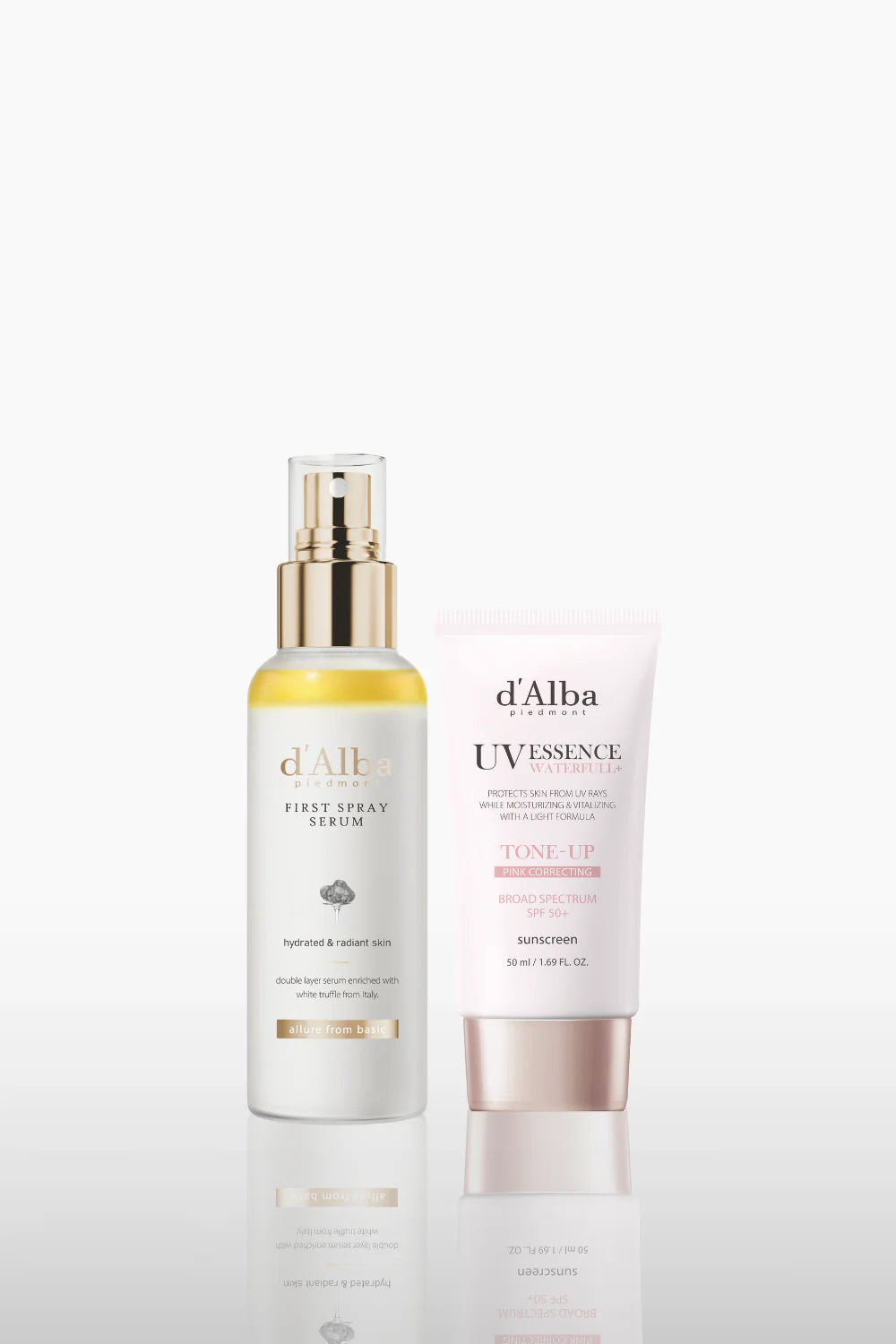 Serum xịt khoáng d'Alba White Truffle First Spray & Kem chống nắng Waterfull Tone-Up Sunscreen